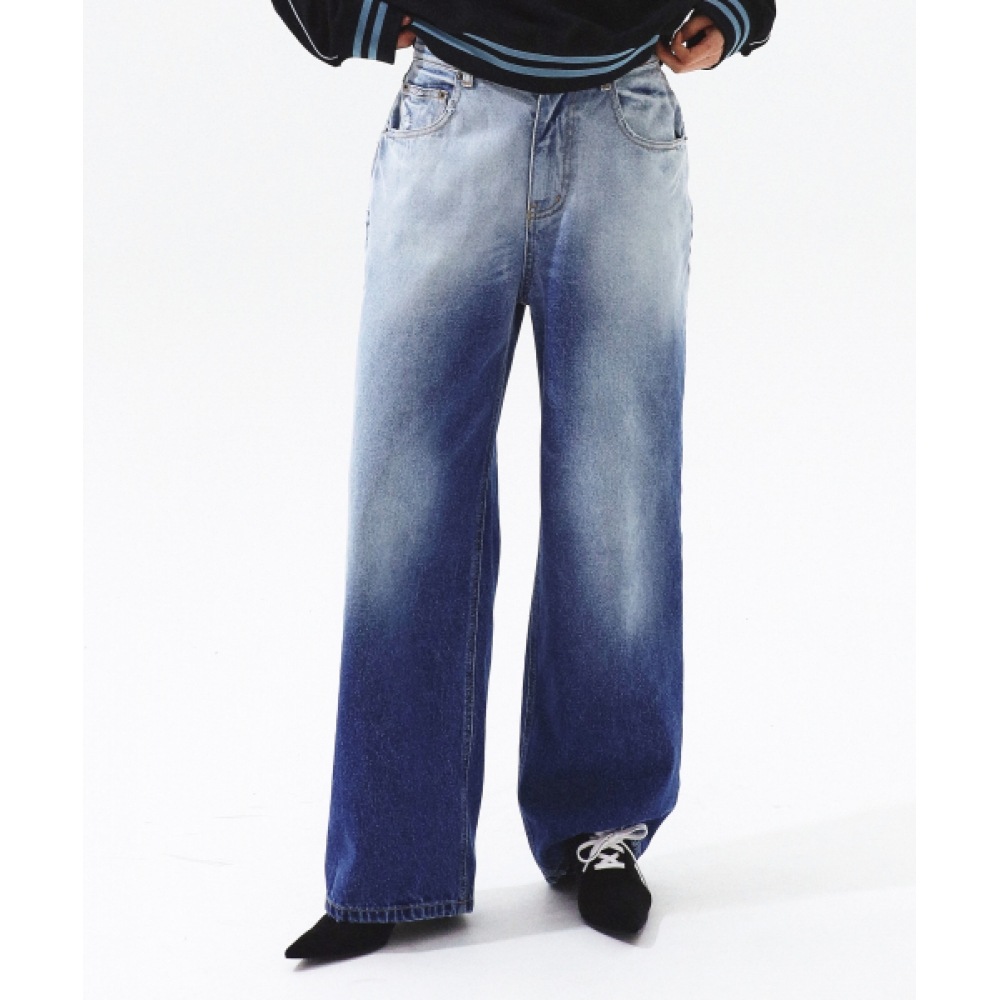 PRENDA ビンテージウォッシュデニムパンツダークインディゴ