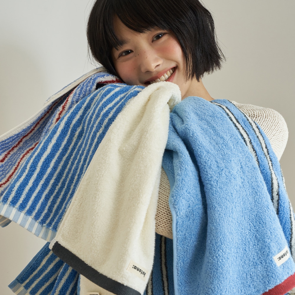 [5SET] モアブルーコットン100% フェイスタオル 5個SET! 5種から選べる