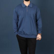 WTDオープンカラーハーフジップスウェットシャツ