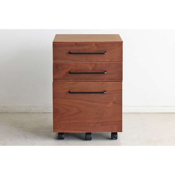 デスクワゴン サイドチェスト 3段 ガトーII ブラウン 幅40cm 木製 キャスター付き