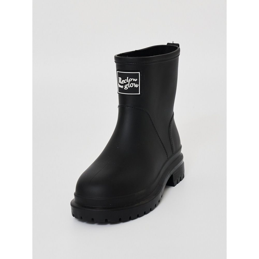 リクロウレインブーツレッドレインブーツブラック