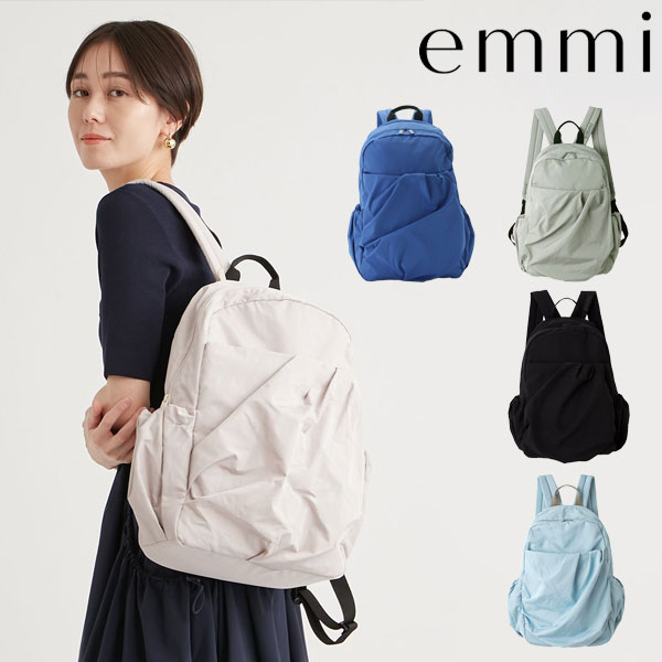 【即納】 エミ emmi バッグ 25秋冬 eco 撥水ギャザーボディーバックパック 小物 リュック 大容量 エコ 撥水 通勤 通学 マザーズバッグ 13wgb239304