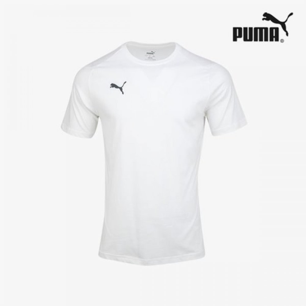 Puma Galleria Puma Lee カジュアルメンズホワイトラウンドショートスリーブ T シャツ