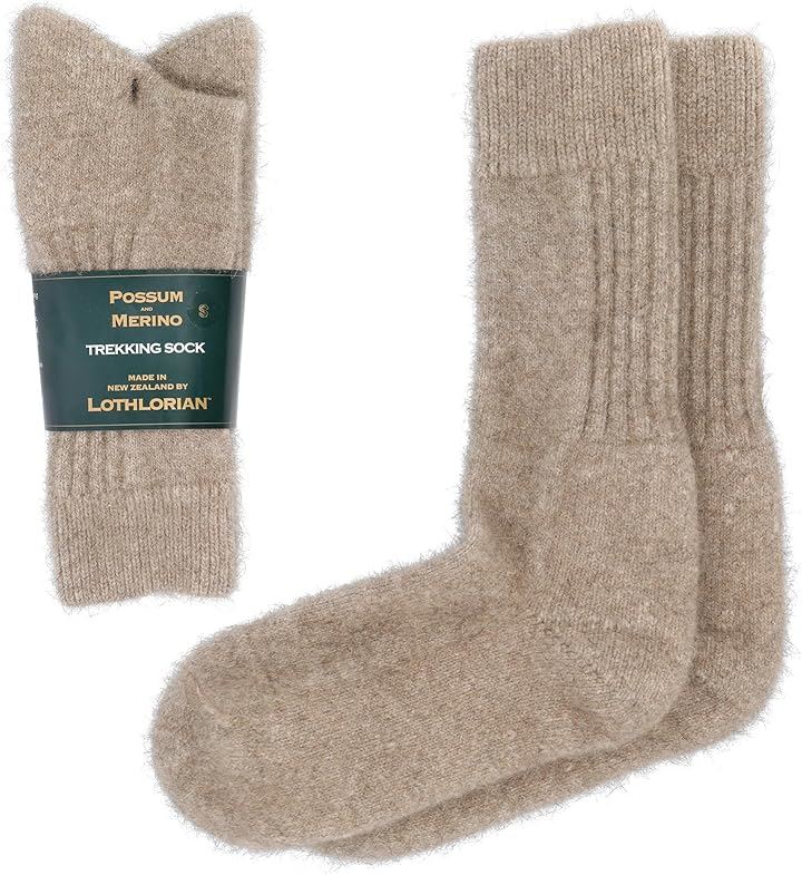ポッサムメリノ トレッキングソックス 登山靴下 ウール靴下 蒸れない靴下 男女兼用 ルームソックス アウトドア キャンプ ウインタースポーツ(ナチュラル, XL)