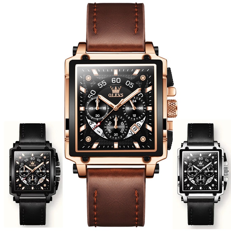 腕時計 メンズ クォーツ 電池式 アナログ 防水 クラシック 革ベルト クロノグラフ