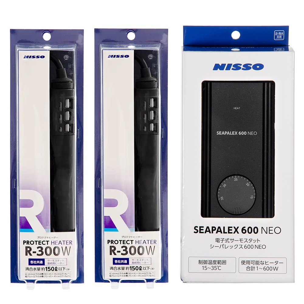 １２０ｃｍ水槽用　サーモ＆ヒーターセット　ニッソー　シーパレックス　６００ＮＥＯ＋　プロテクトヒーター　Ｒ－３００ＷX２本　熱帯魚　ＣＲＣ10―23―40―50―00
