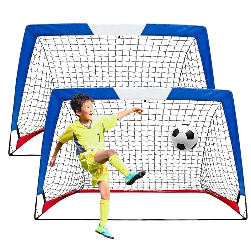 L RUNNZER サッカー ゴール 折りたたみ 2個セット 子供用 ミニ 室内 屋外 庭 こども 折り畳み