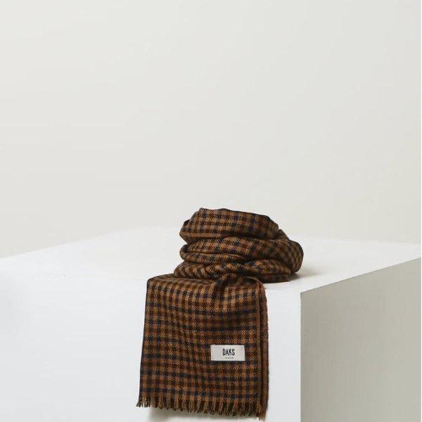AK Bundang店 ハンドバッグ 男女共用 ブラウン チェック ウールスカーフ DCSC5F721W2