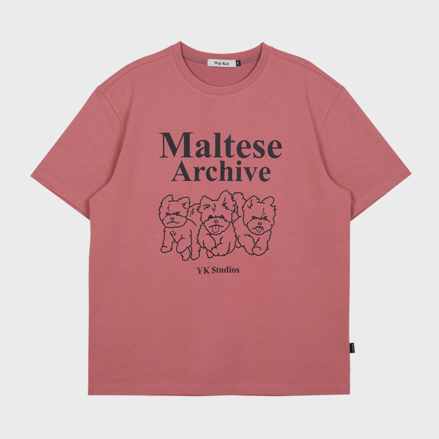 Maltese archive line graphic half sleeve tshirts DUST PINK