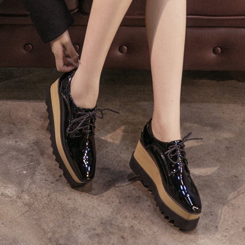 厚底 レディースシューズ ぺたんこシューズ 歩きやすい 履きやすい 美脚 脚長 かわいい 大人可愛い