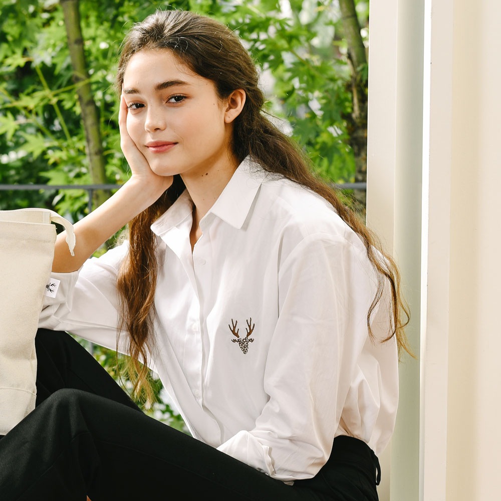 [DEAR MY DEER] Logo shirt_ White