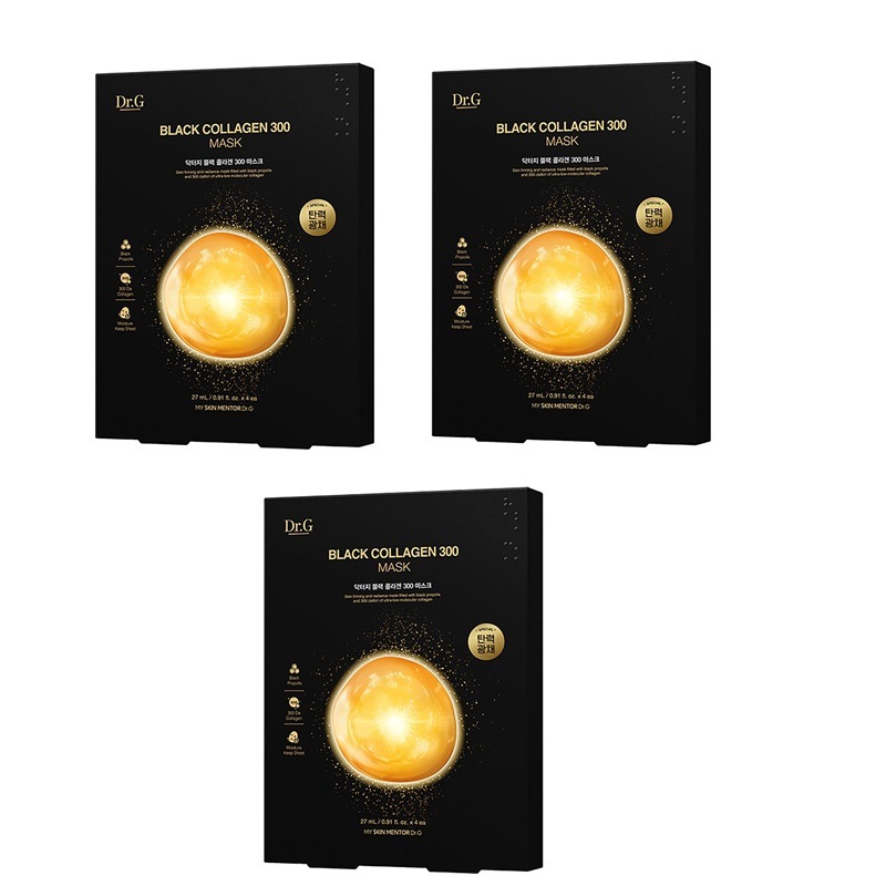 韓国 ブラックコラーゲン 300 マスク 4個入り x 5 x 3
