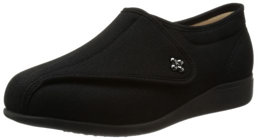 [快歩主義] 介護シューズ 軽量 転倒予防 リハビリ 幅広 5E KHS L011-5E レディース ブラックストレッチ 23.0 CM