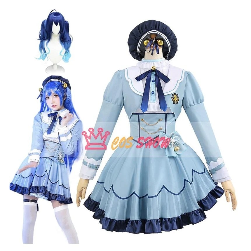 人気商品N0.1 バーチャル VTuber 天宮こころ コスプレ衣装 帽子付き ウィッグ能 cosplay 水色 仮装 イベント ステージ服 舞台 ハロウィン クリスマス