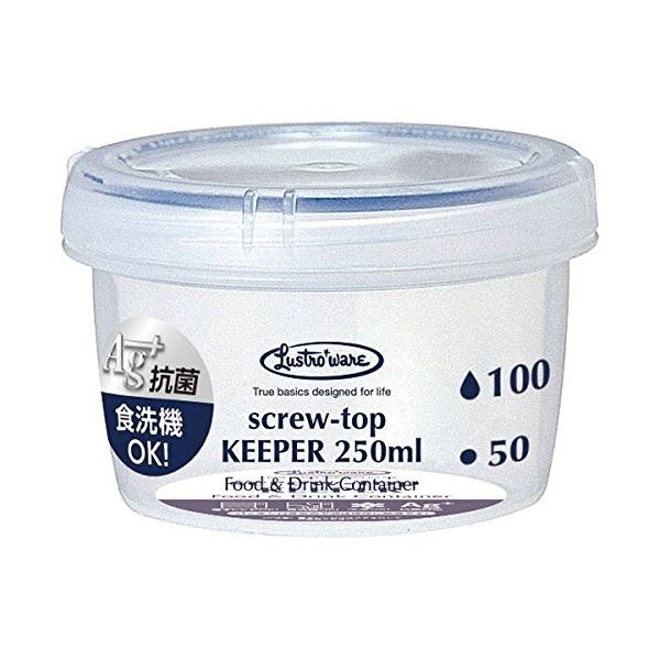 (まとめ) スクリュートップキーパー/保存容器 250ml 浅型 食洗機可 冷凍保存可 抗菌 完全密封 200個セット