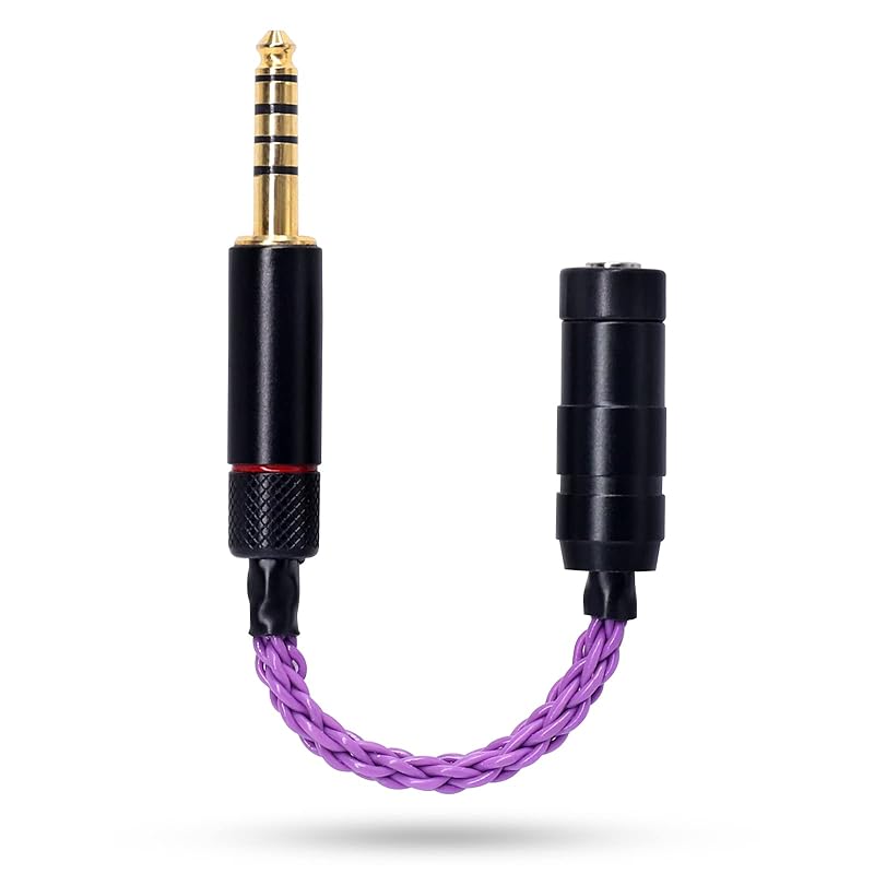 okcsc 変換ケーブル バランス接続ケーブル ジャック 変換 4.4mm 五極（オス） 2.5mm 四極（メス）8芯 10cm