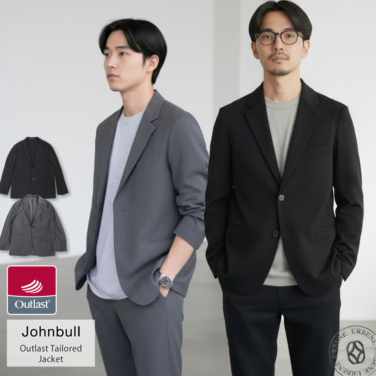 【 NASA開発機能素材 】メンズ アウトラスト テーラードジャケット ( JM233L01 ) アウター 洗える ジャケット ストレッチ シワにならない 形態安定