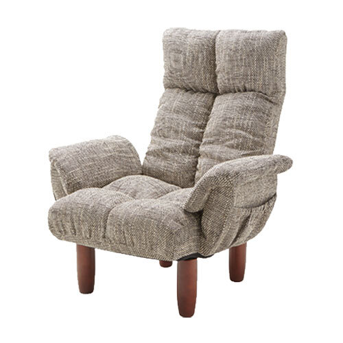 脚付パーソナルチェア RKC-39GY 【 インテリア雑貨 おしゃれ 座椅子 リビング家具 フロアチェア 座イス 腰掛 チェアー 座いす 1人掛けソファ リクライニング リラックスチェア 布地 】