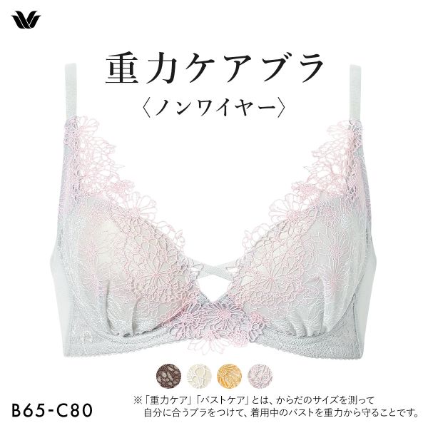 ワコール 重力ケアブラ ノンワイヤー プレミアム 25series BXD125 25G ブラジャー