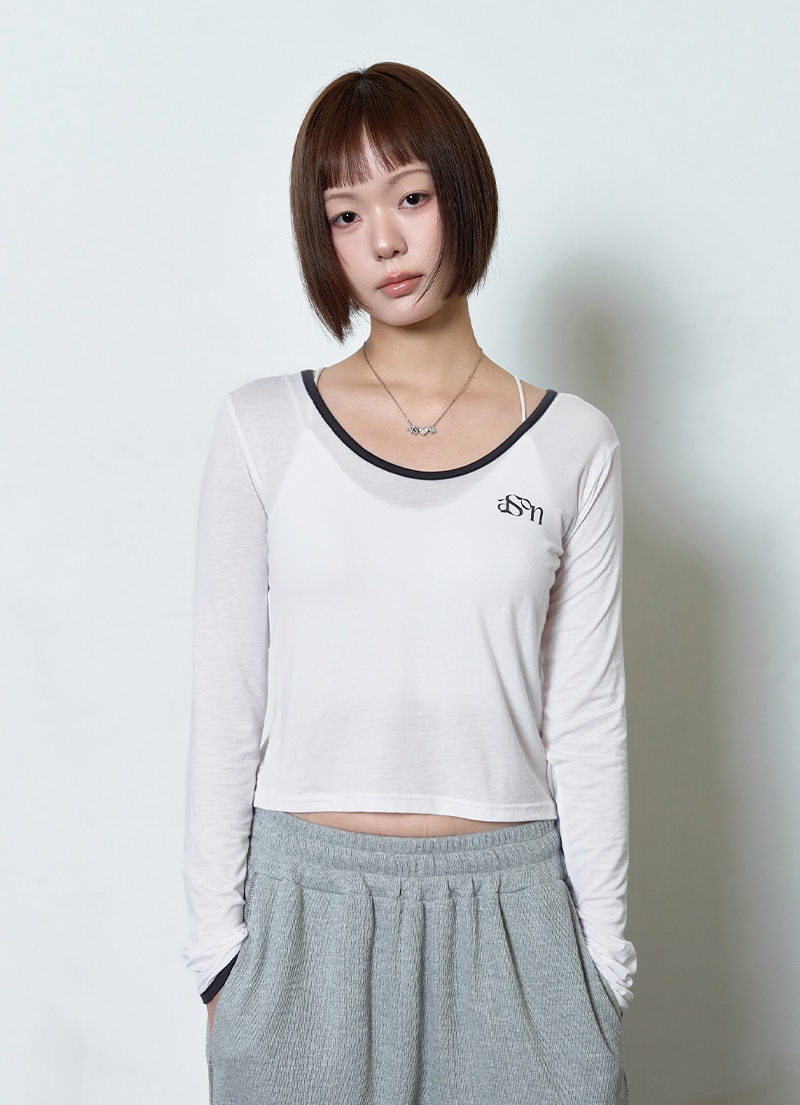 【AS"ON】 EVE RINGER TEE / WHITE 正規品