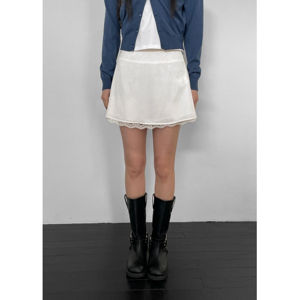 ブラックアップ [ニューフォール] [MADE] チャリスレースミニスカート