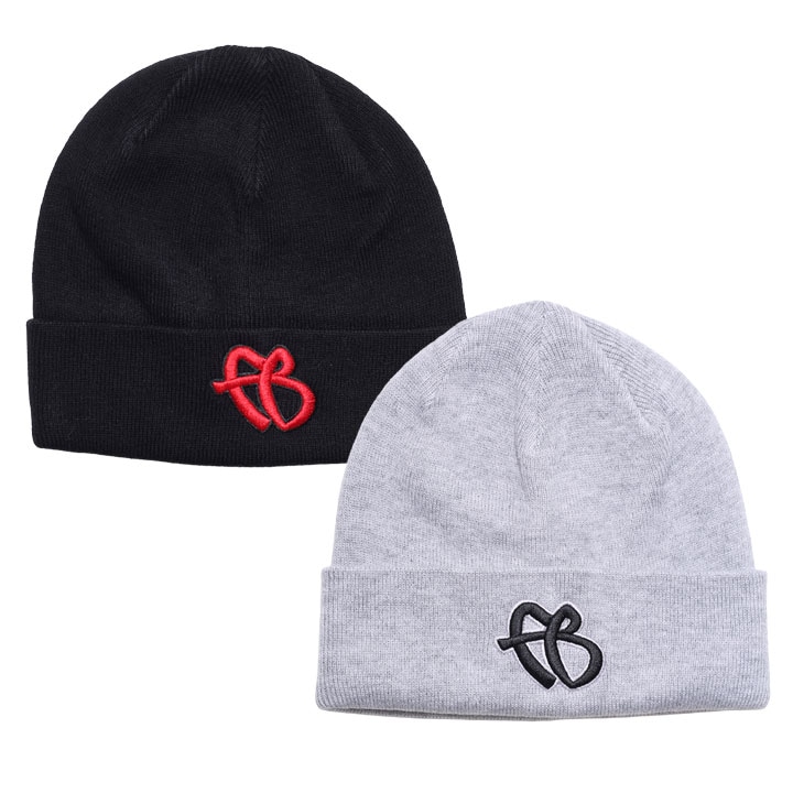 FUBU ニットキャップ ニット帽 ビーニー 帽子 メンズ レディース 春夏秋冬用 黒/グレー 大きいサイズ フブ ワッチキャップ ワッチ ニットワッチ スケボー