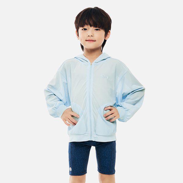 [] キッズ エッセンシャル カバーアップ ジップアップ ジャケット アクアブルー (B6SKWJK301AQB)