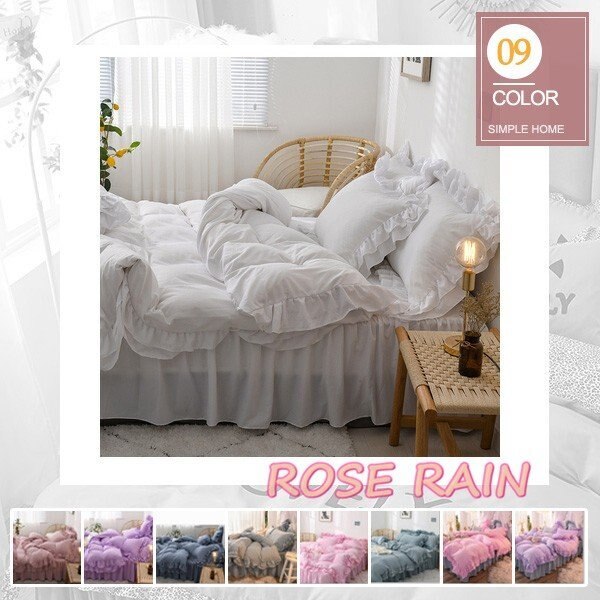 寝具セット 寝具カバー 掛け布団カバー ベッドシーツ ピローカバー 可愛い フリル 寝具用品 寝具４