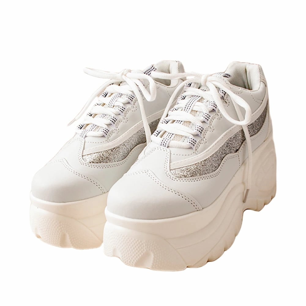 レディース シューズ 513 厚底スニーカー レースアップ 美脚 足長効果 中敷きふわふわ 軽い 幅ゆったり おしゃれ かわいい 人気 身長アップ 脚長 靴 スポーティー フラットソール キラキラ