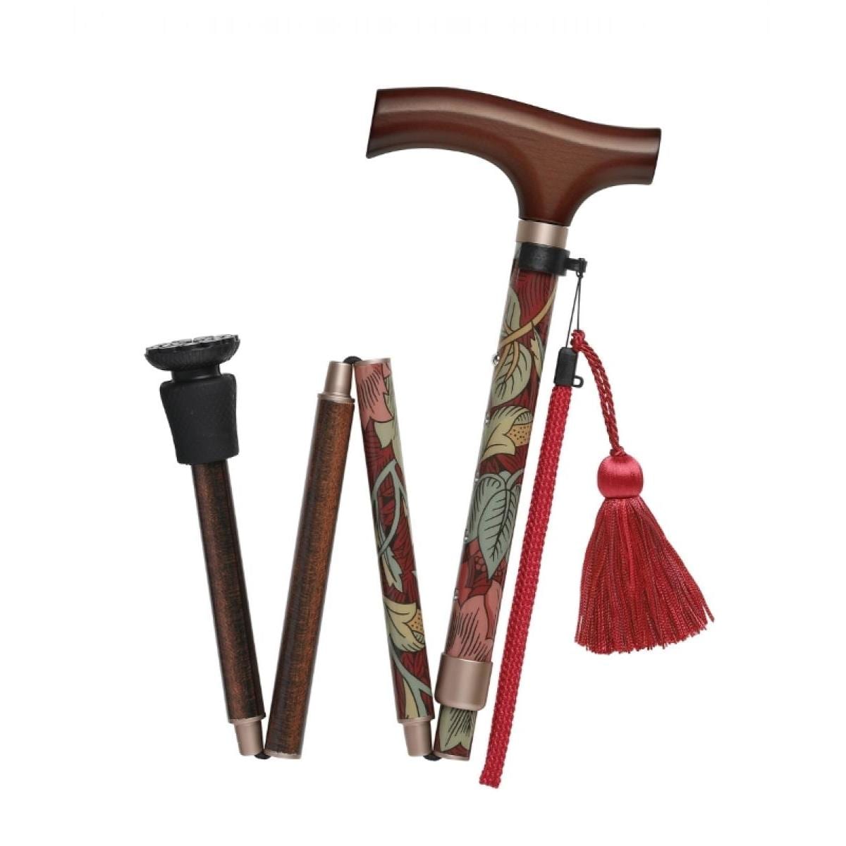 フジホーム ウィリアム・モリス 折畳 ステッキ ハニーサックル＆チューリップ　杖 5段階調節 歩行サポート 母の日 プレゼント 化粧箱入り WB5108 敬老の日cm　裏貼 14,976円