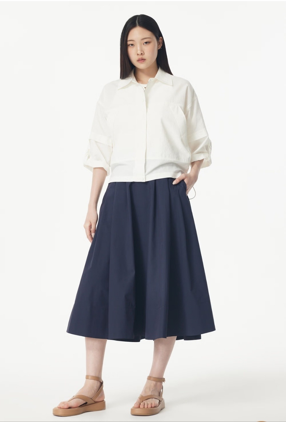 ロールアップ ハーフ スリーブ ジャンパー