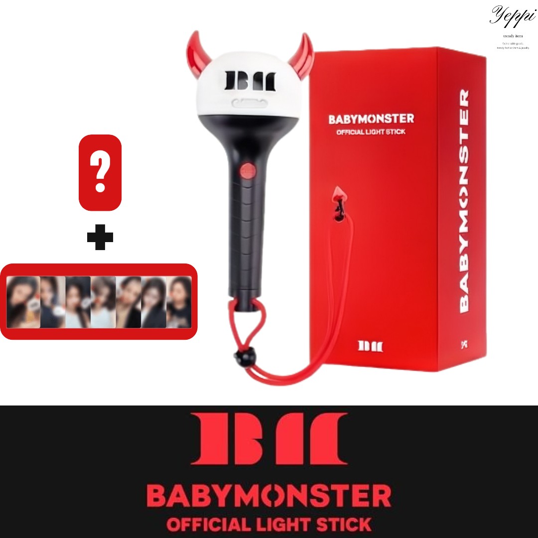 【 当日出発 】BABYMONSTER OFFICIAL LIGHT STICK [公式特典ランダムフォトカード1枚包含+当店特典公式ランダムフォトカード1枚] 公式グッズ ペンライト 応援棒