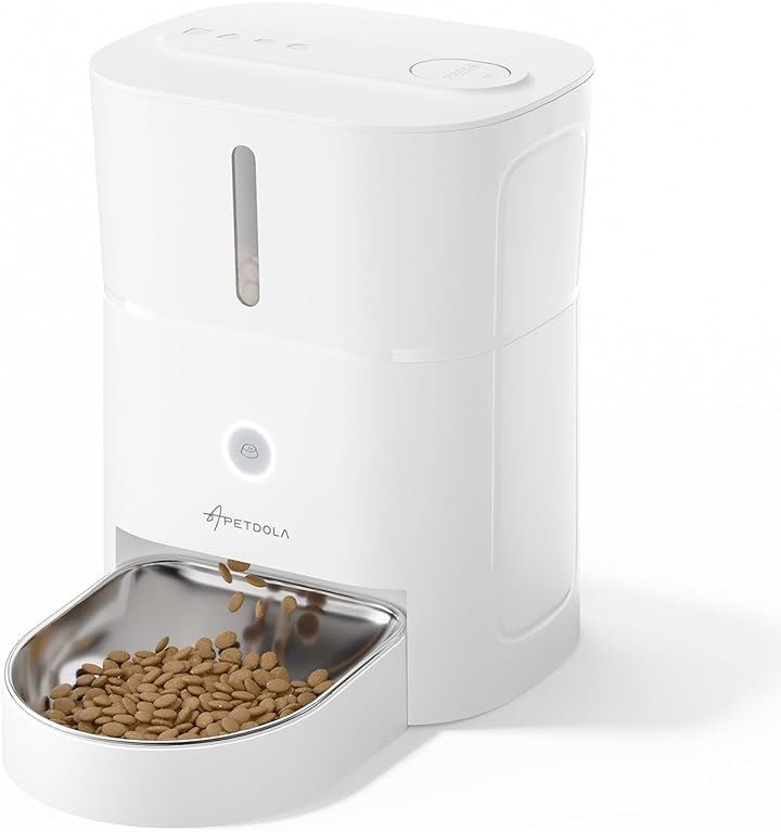 自動給餌器 アプリ操作 定時定量 1日6食 自動餌やり機 音声録音 3L容量 2WAY給電 ステンレス皿 WiFi式 スマホ遠隔操作 猫 中小型犬用 iOS( ホワイト)