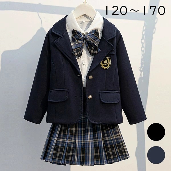 新作入荷 入学式 卒業式 制服 チェック柄 ジャケット 女の子 スーツ セット 秋冬用 小学生 中学生 高校生 JK ジュニア 中学 受験 大きいサイズ ゆったりサイズ リボン 卒服 入園祝い ギフト