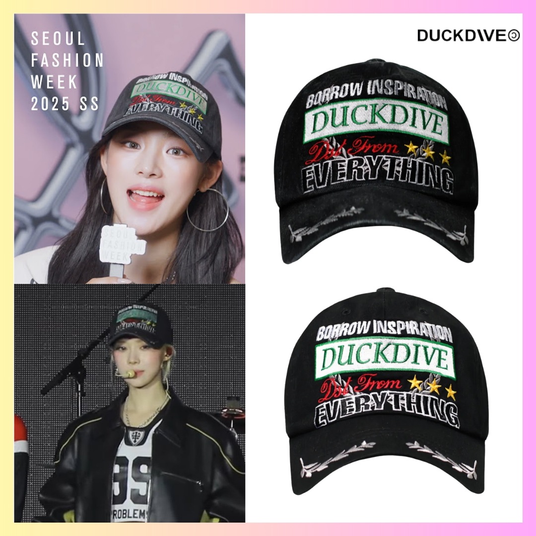 [Aespa WINTER, Newjeans ミンジ 着用] Laurel Graphic Cap - 2色 帽子 レディース 韓国 帽子 キャップ + FREE GIFT