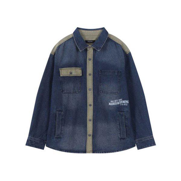 ウーブン配色デニムシャツジャケット(B265DS210P)