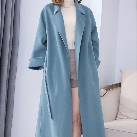 【取寄：納期2週間】コート レディース ロング丈 ハイウエスト コート ウエストベルト スタイルアップ かわいい コート レディース おしゃれ 暖かい コート レディース ロング丈 ハイウエスト 6,433円