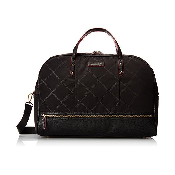Vera Bradley Women s Preppy Poly Travel Bag, Black 並行輸入品