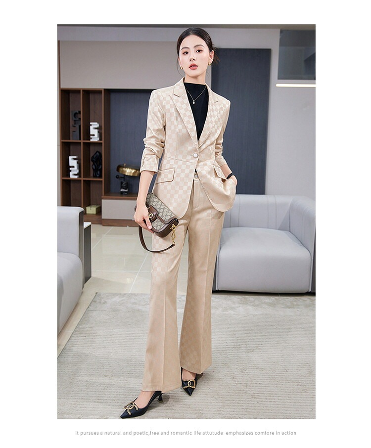 ジャケット レディース 西洋風 ファッション スプリング 秋 グリッド シンプル エレガント スーツ コーディネート