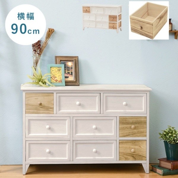 アンティーク調 デザインチェスト 引き出しタイプ カジュアル オシャレ 収納 飾り棚ボード