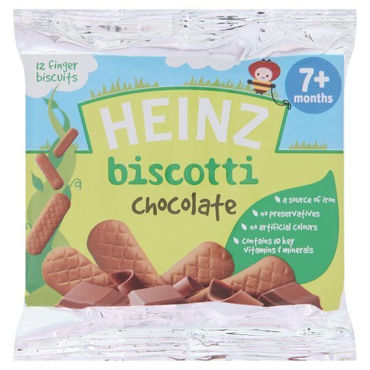 Heinz Chocolate Biscotti 7+ Months 12 Finger Biscuits 60g