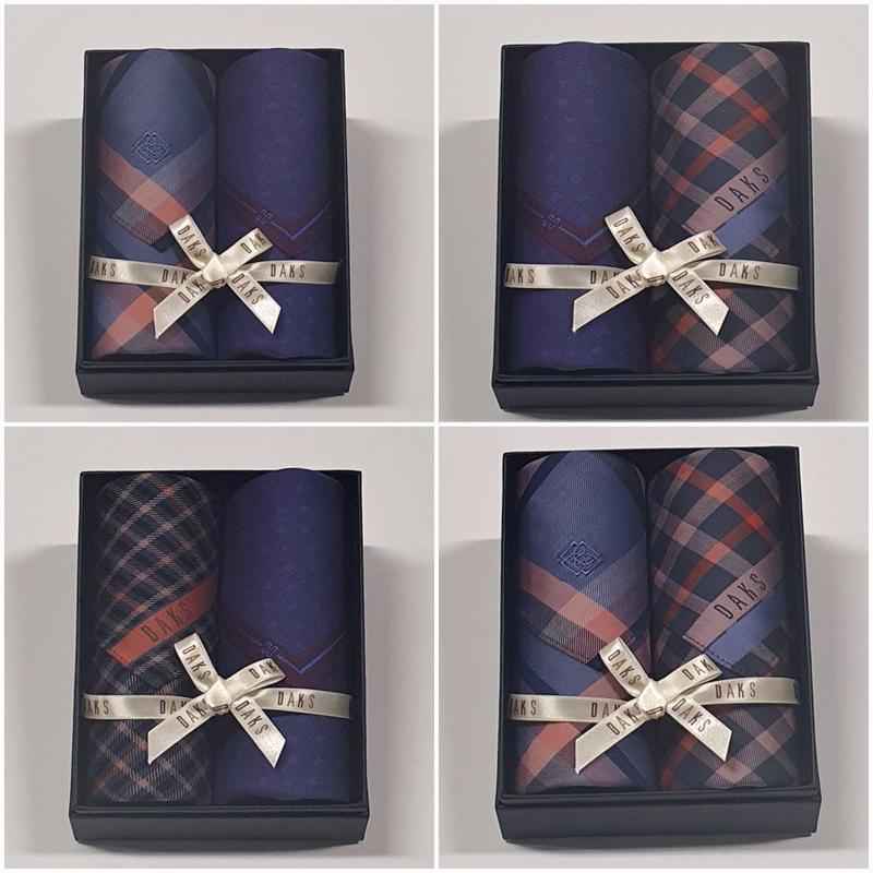 先染めハンカチ2枚セット4種択1 DAKS2204