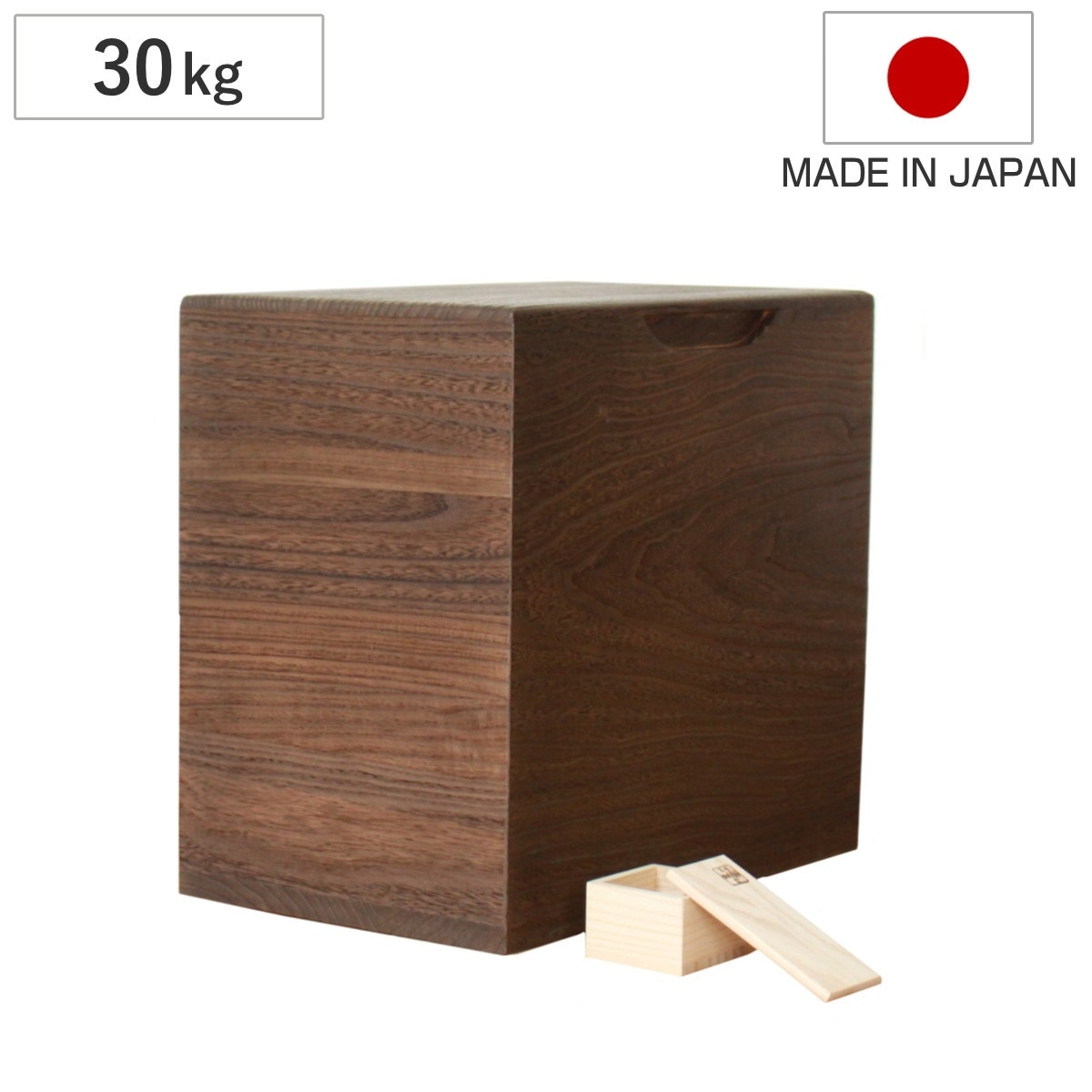 米びつ 30kg 桐の米びつ 焼桐 一合升 すり切り棒付き 密閉 日本製 米櫃 こめびつ おしゃれ 調湿 防虫 桐 軽量 30キロ 和風 桐製米びつ お米 収納 保存 升付き ストッカー