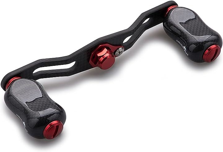 95mm リール ハンドル 21mm ノブ 搭載 1.5K カーボン シマノ SHIMANO ダイワ DAIWA アブ Abu 通用 ベイトリール Gourd Series( レッド)