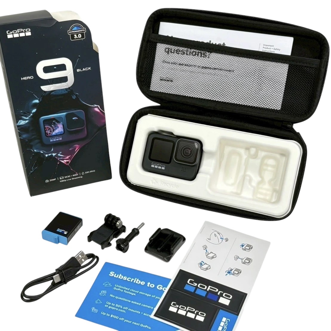 【展示品】HERO9 Black CHDHX-901-FW アクションカメラ 5K動画 20MP写真 HyperSmooth 3.0 防水 タッチスクリーン バッテリー付属 22,725円