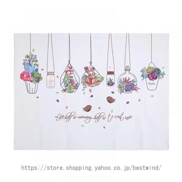 本日の値下げ／数量／5月タペストリー ハンギングプランター おしゃれ ナチュラル シンプル 植物 グリーン リーフ 大判 癒し 部屋 飾り付け 窓 景色 インテリア