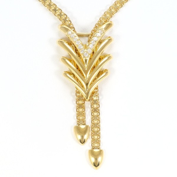 K18 18金 YG ネックレス ダイヤ 0.22 カード鑑別書 ジュエリー 中古