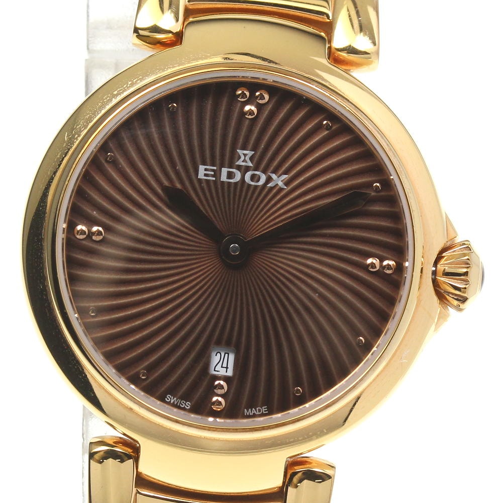 箱保付き【EDOX】エドックス LaPassion デイト 57002 クォーツ レディース【中古】