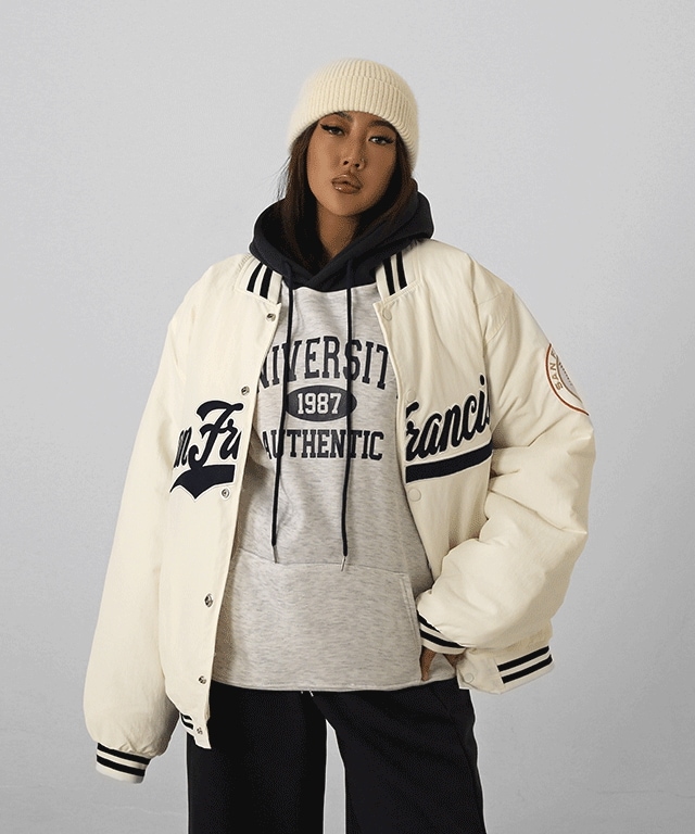 [UNISEX] トゥーユー ベースボール スポーティ ダウン ジャンパー クォルティング キルティング 裏地 真冬 ダウンジャンパー 6,570円