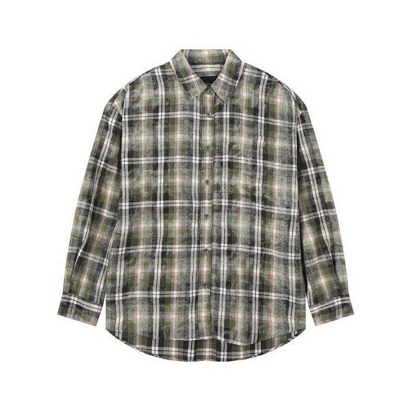 【レディース】ウォッシュ加工ルーズフィットチェック長袖シャツ（B253SH510P）（P003768541）